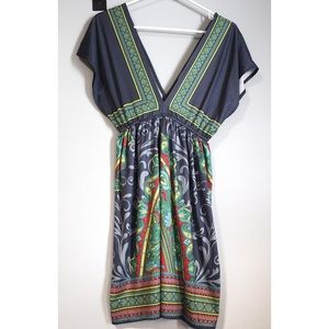 ❌SOLD❌ Flying Tomato Deep V Boho Printed Dress